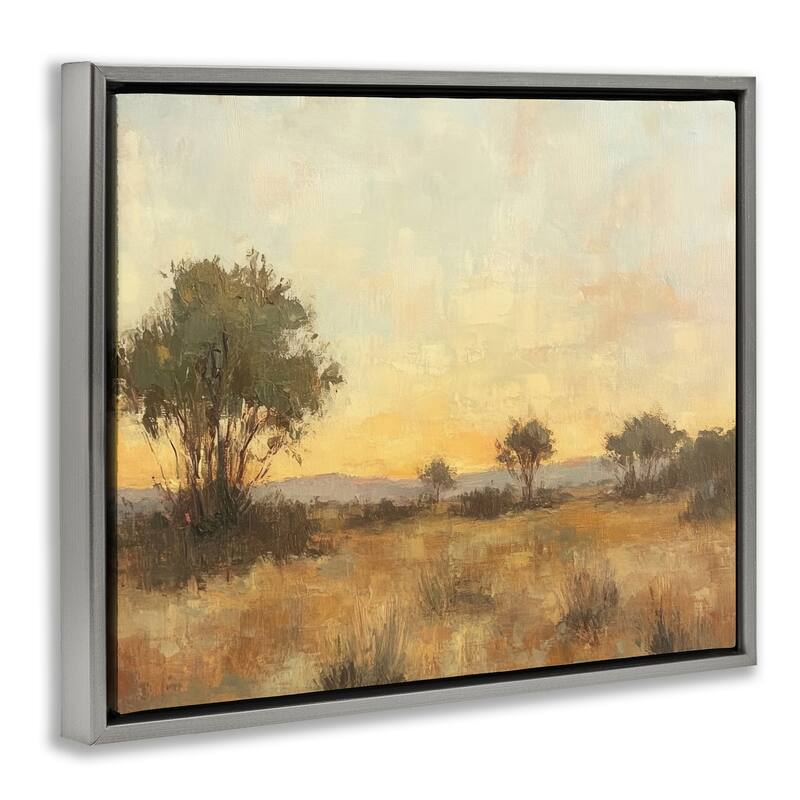Stupell Honey Hued Horizon Framed Floater Canvas Wall Art Design By Petal Prints Design