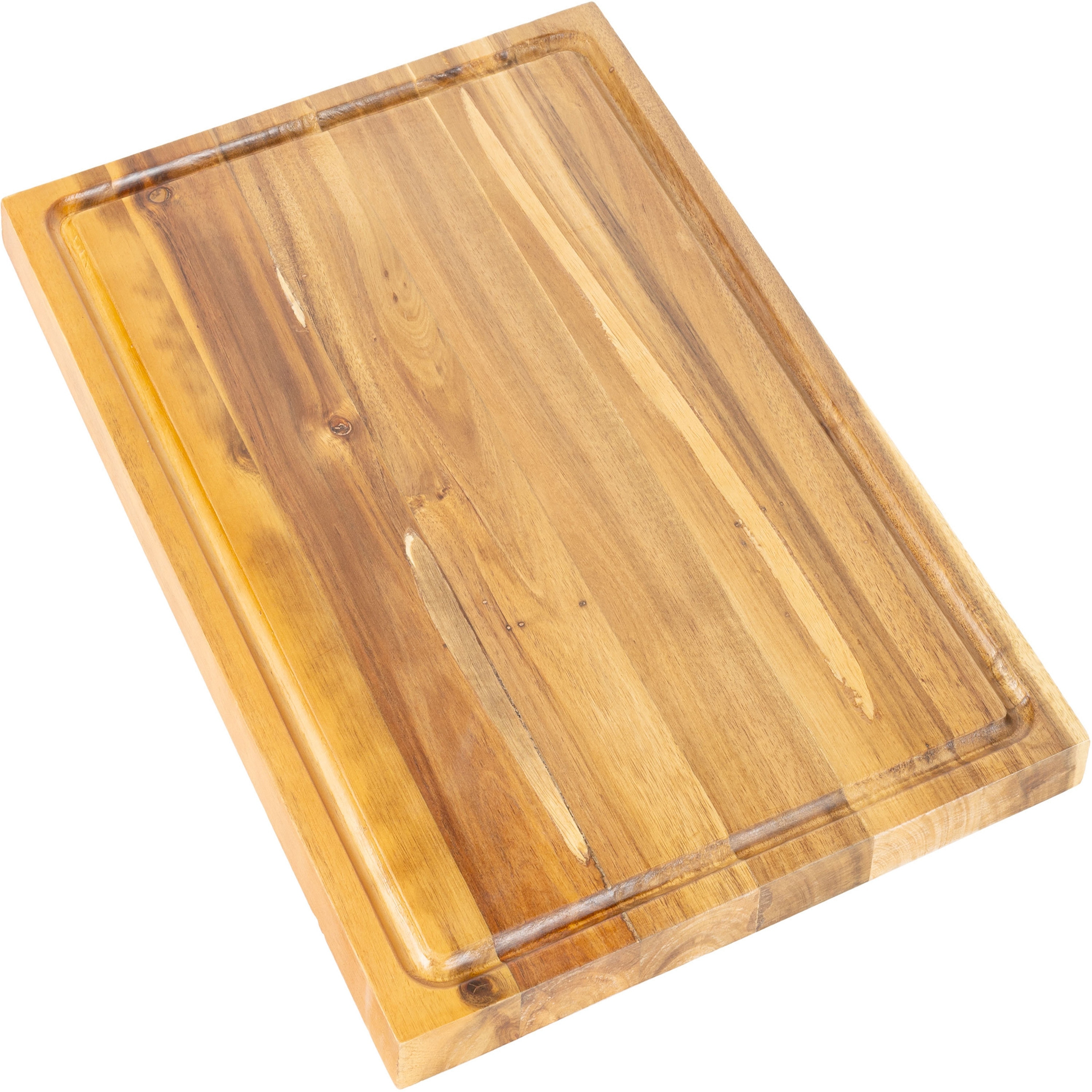 happimess Eldridge Large 18 in. W x 12 in. D Handcrafted Acacia Wood Grain Thick Reversible Cutting Board with Juice Grooves
