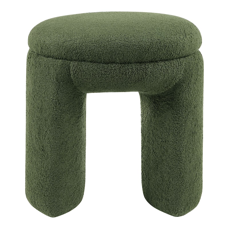 24/7 Shop At Home Modern U-Shaped Boucle Upholstered Ottoman