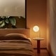 preview thumbnail 2 of 10, Brightech Krystal 14.5 in. Antique Brass Modern LED Arc Desk Lamp with White Glass Globe Shade