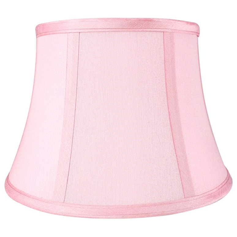 Faux Silk Bell Lamp Shade, 7" Top, 10" Bottom, 7" Slant - Single - Pink
