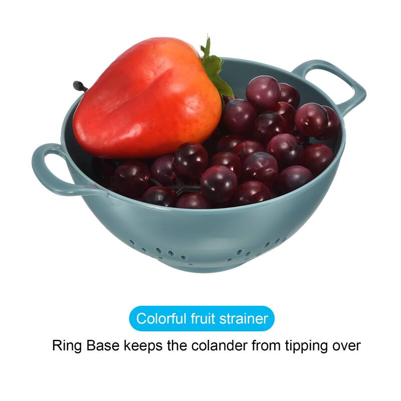 Rice Washing Filter Strainers Basket Fruit Vegetable Colander (3Pcs) - Light Blue - 19cm x 14.8cm x 7.5cm