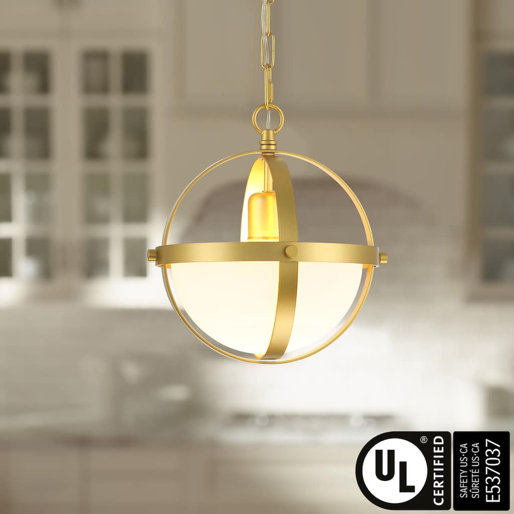 Auray 1-light Mid-century Modern Gold Globe Pendant Lighting - UL Certified