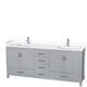 Option Gray, White Cultured Marble Top, Chrome Trim