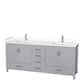 Option Gray, White Cultured Marble Top, Chrome Trim