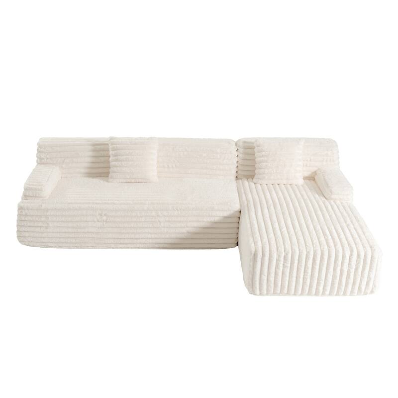 Sectional Upholstered Sofa with Convertible Upholstered Chair
