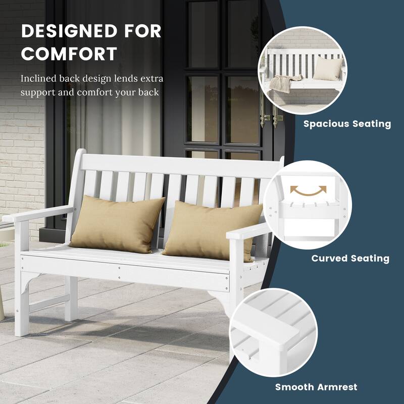 Laguna Poly 3-Piece Bench With Coffee Table