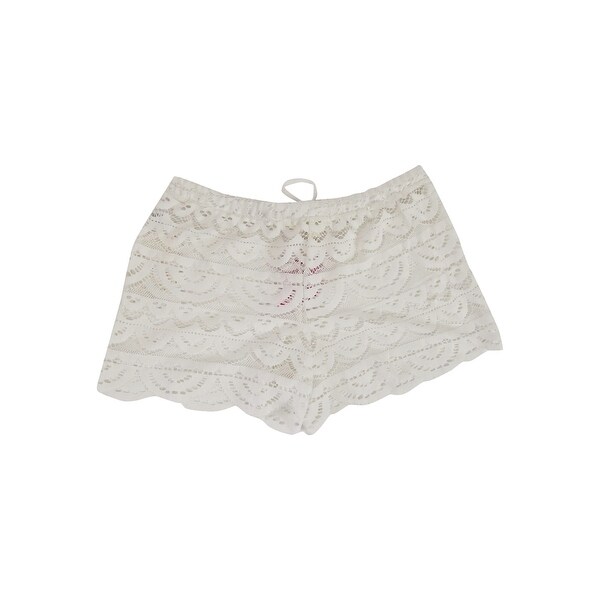 white swim cover up shorts