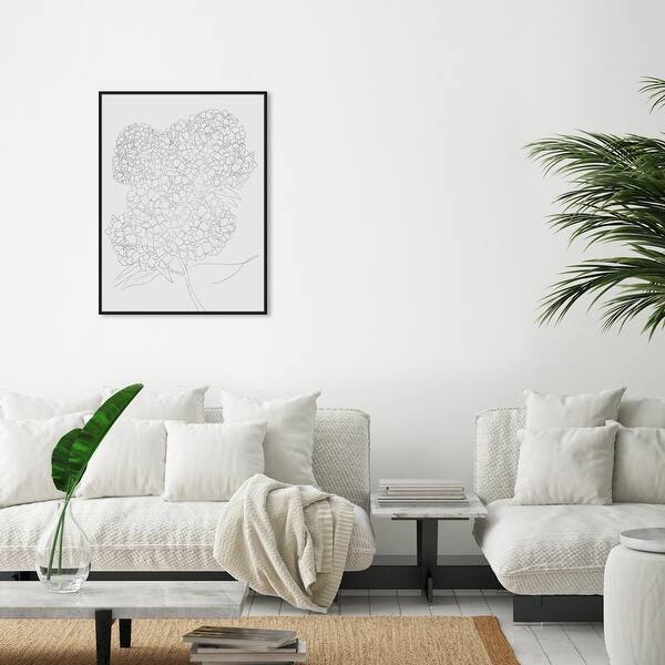 Oliver Gal 'Hydrangea' Floral and Botanical Wall Art Framed Canvas