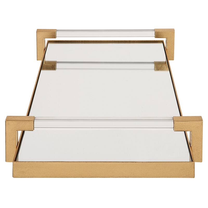 Uttermost Deki Gold Mirrored Tray - 23.75"W x 3.13"H x 13.5"D