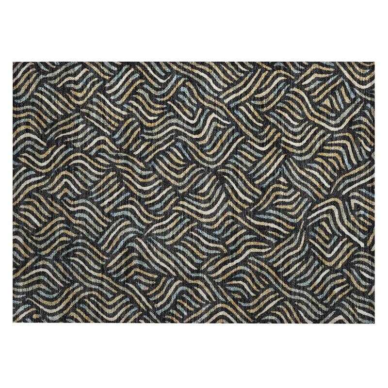 Machine Washable Indoor/ Outdoor Modern Jamie Chantille Rug