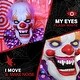 preview thumbnail 4 of 9, Haunted Hill Farm 20-In. Hanging Talking Clown Head, Halloween Decoration for Indoor or Covered Outdoor Display, , Purple