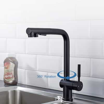 ALPHAUCET Single Handle Pull-Out Sprayer Kitchen Faucet