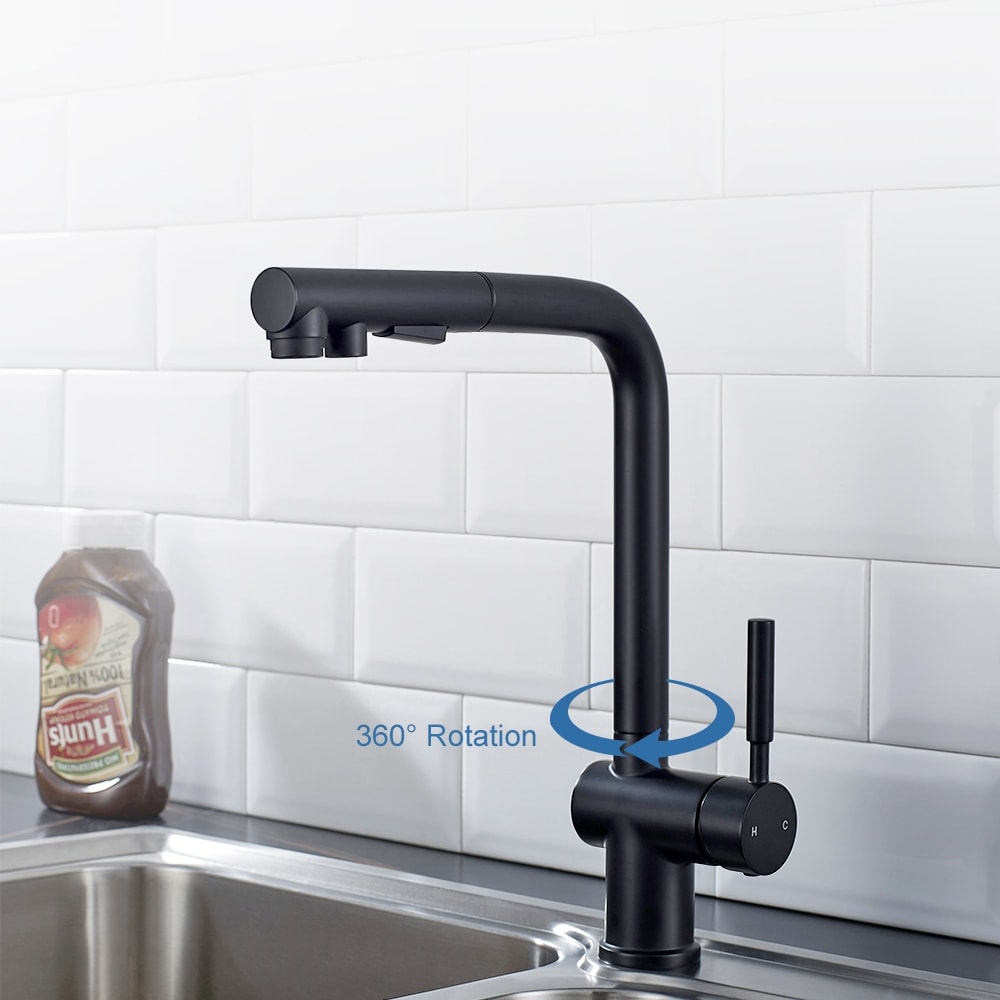 ALPHAUCET Single Handle Pull-Out Sprayer Kitchen Faucet