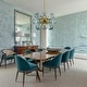 preview thumbnail 16 of 56, 18-Light Cluster Blue Glass Bubble Chandelier - 25in Wide Gold