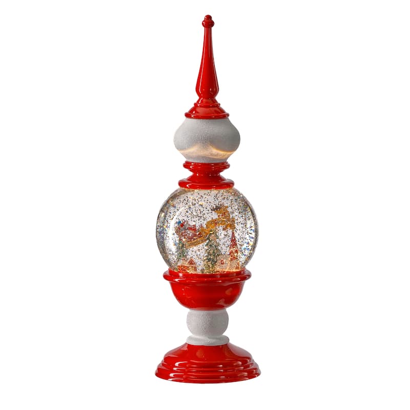 16" LED Peppermint Finial Santa With
