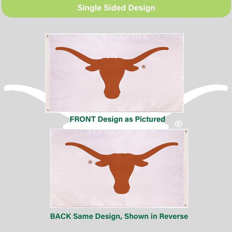 University of Texas Single Sided Flag w/ 2 Grommets, 3'x5'