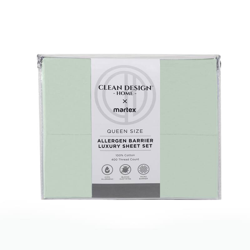 Clean Design Home x Martex 400 Thread Count Blue Sheet Set