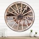 preview thumbnail 8 of 7, Designart 'Spanish Wooden Country Carriage Wheel' Oversized Farmhouse Wall CLock 29 in. wide x 29 in. high