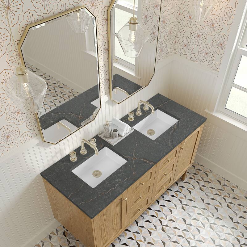 Laurent 60" Double Vanity, Light Natural Oak - 60D - Parisien Bleu