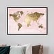 preview thumbnail 13 of 19, Oliver Gal 'Blush Mapamundi' Maps and Flags Framed Wall Art Prints World Maps - Pink, Gold 54 x 36 - Black