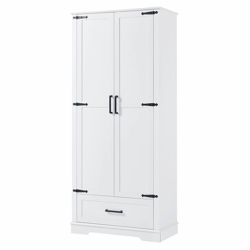 Tall Bathroom Storage Cabinet with Two Doors, One Drawer