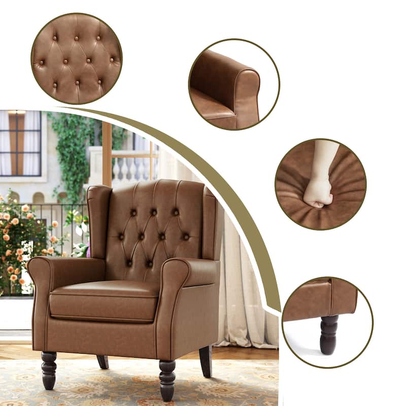 Modern Classic Button Tufted Accent Chair Upholstered Armchair