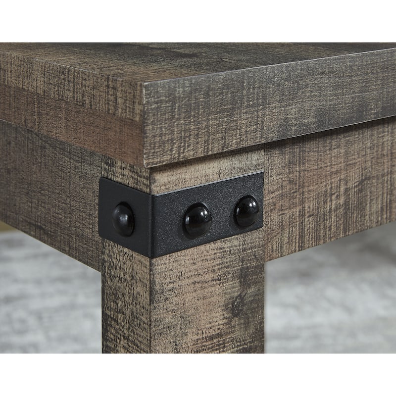 Signature Design by Ashley Hollum Rustic Brown End Table - 24"W x 24"D x 24"H