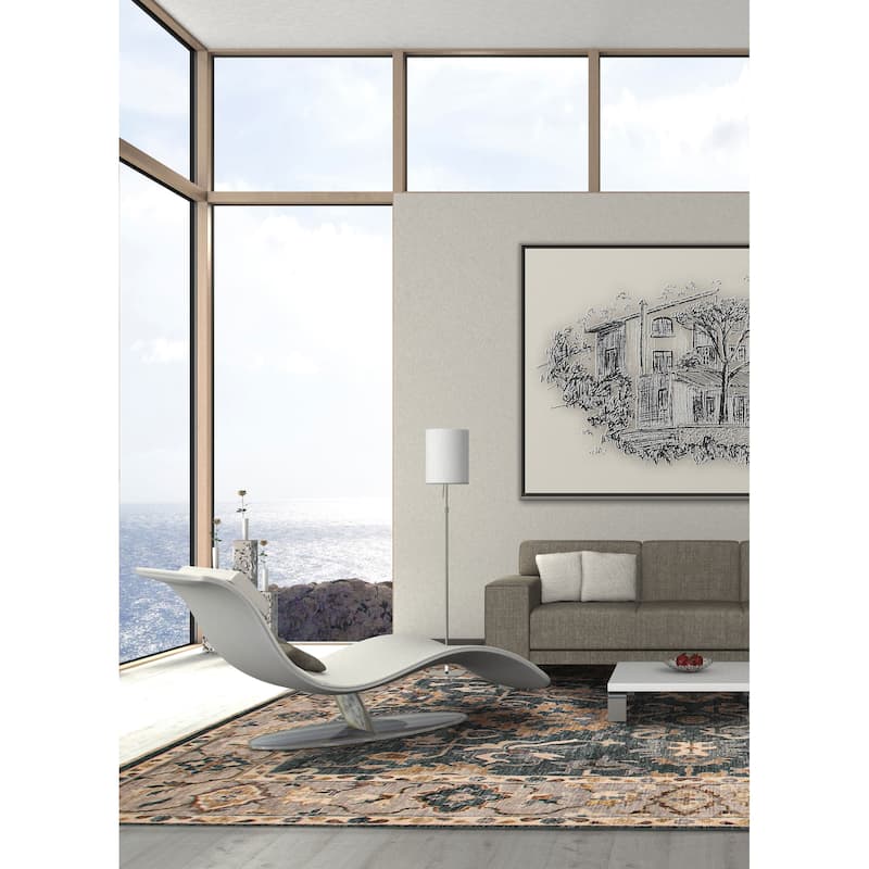 ECARPETGALLERY Hand-knotted Modern Oushak Teal Wool Rug - 8' 10" x 11' 9"