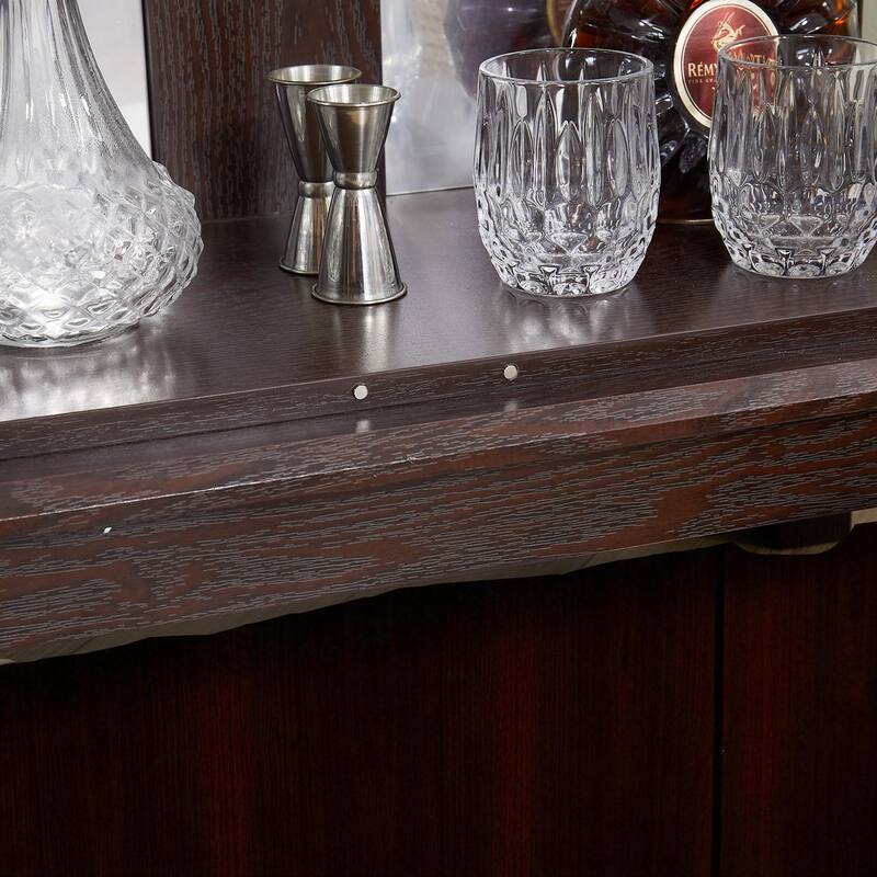 Elegant Curio Cabinet with LED Light, Tempered Glass Doors, Adjustable Shelves & Mirrored Back - Antique Display Storage