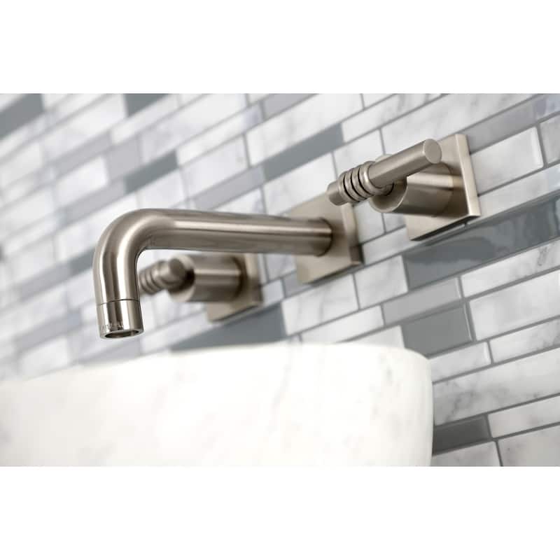 Kingston Brass Milano Two-Handle 3-Hole Wall Mount Bathroom Faucet