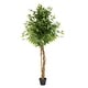 6FT 1260 Leaves Solid Wood Simulation Banyan Tree,Green - Green - Bed ...