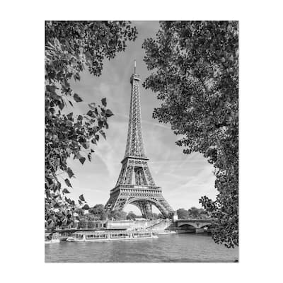 Paris France Eiffel Tower and River Seine Cityscape Art Print/Poster ...
