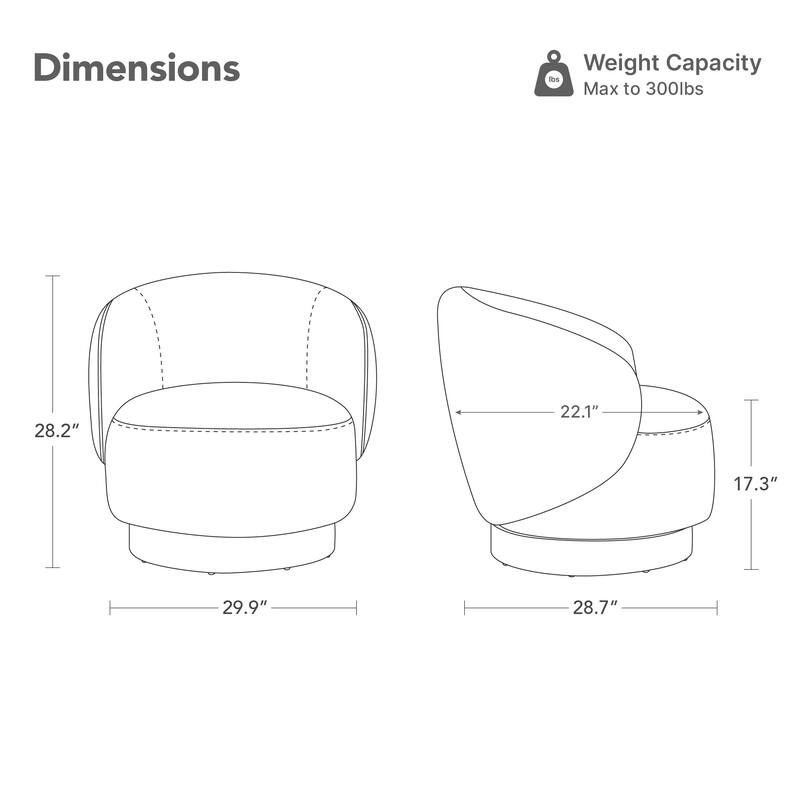 Spruce & Spring Ariel Upholstered Swivel Accent Chair Fabric