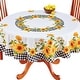 preview thumbnail 2 of 1, Cheerful Sunflowers with Black & White Plaid Tablecloth