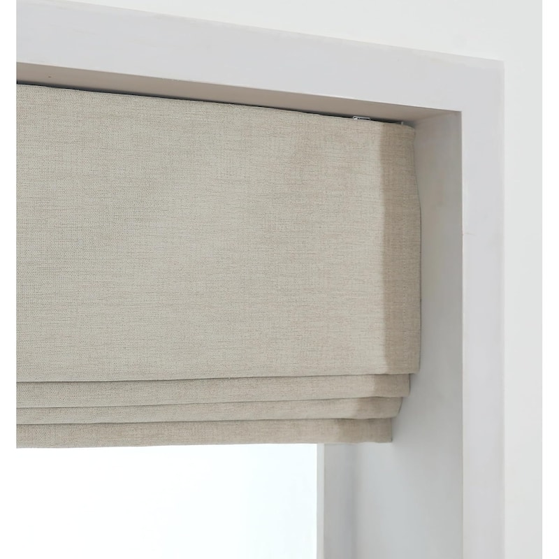 Chenille Blackout Cordless Roman Shade for Living Room, Bedroom