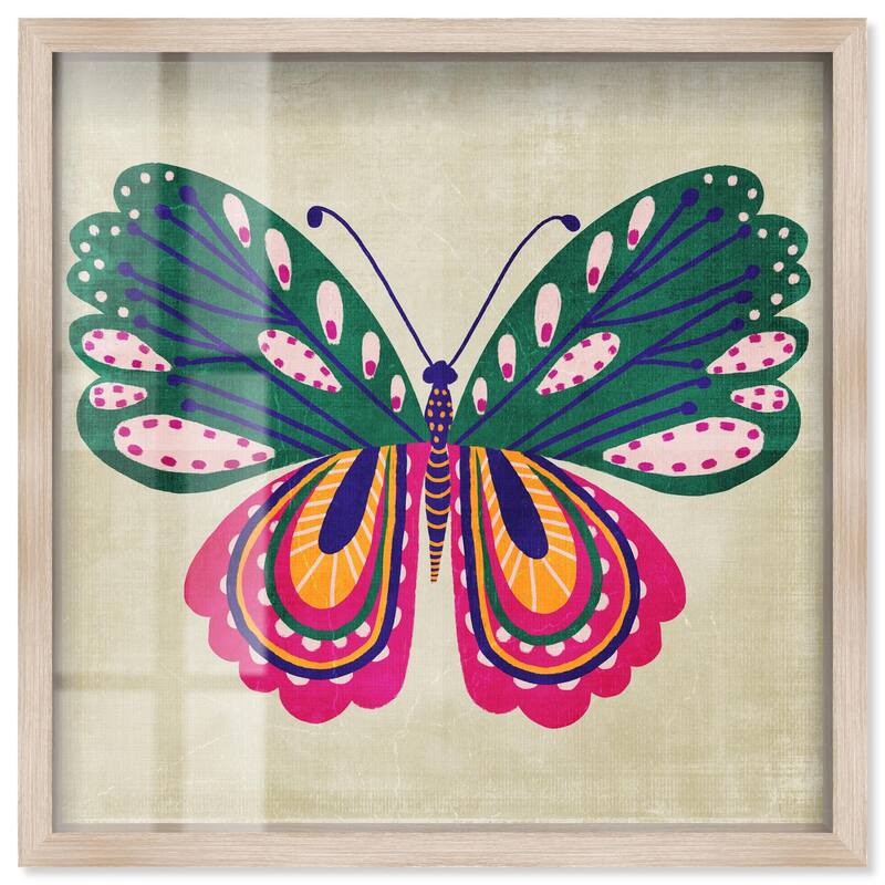 Butterfly Wings Shadowbox by Art Remedy - Natural - 24" x 24"