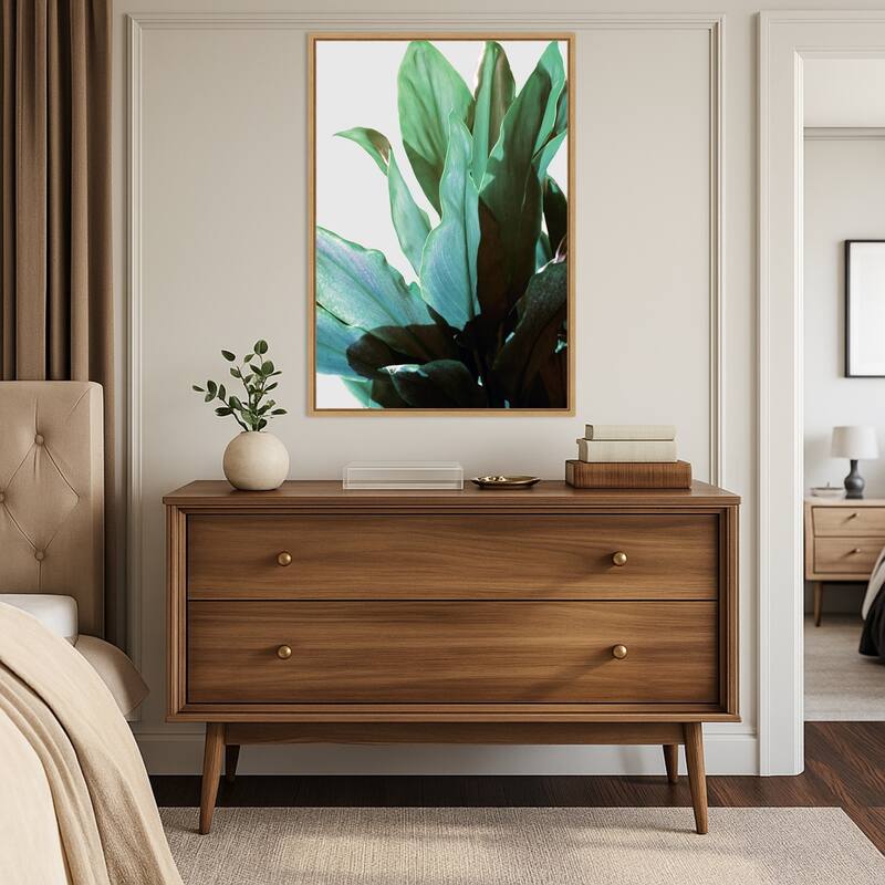 Green Leaves by Gemma Bardot (23 x 33 in.), Framed Canvas Wall Art Print