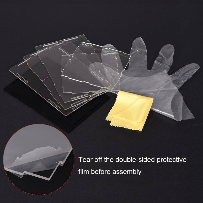 Acrylic Clear Display Case Box Dustproof Protection Showcase 30x30x15cm - Clear, Black