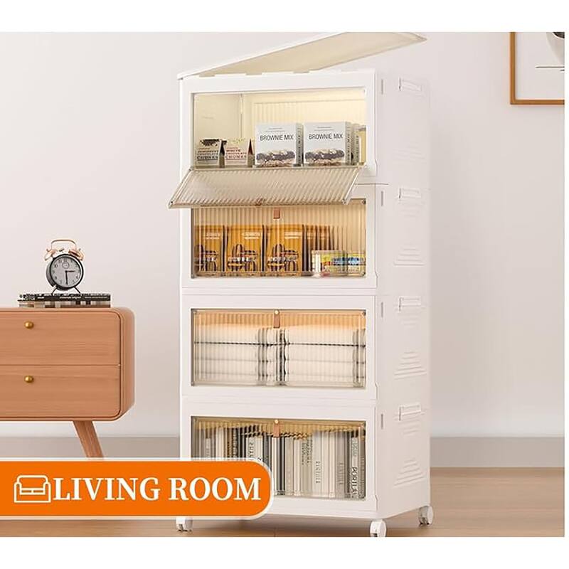 Stackable Storage Containers with Wheels and Lids 15.35"×11.00“×32.87