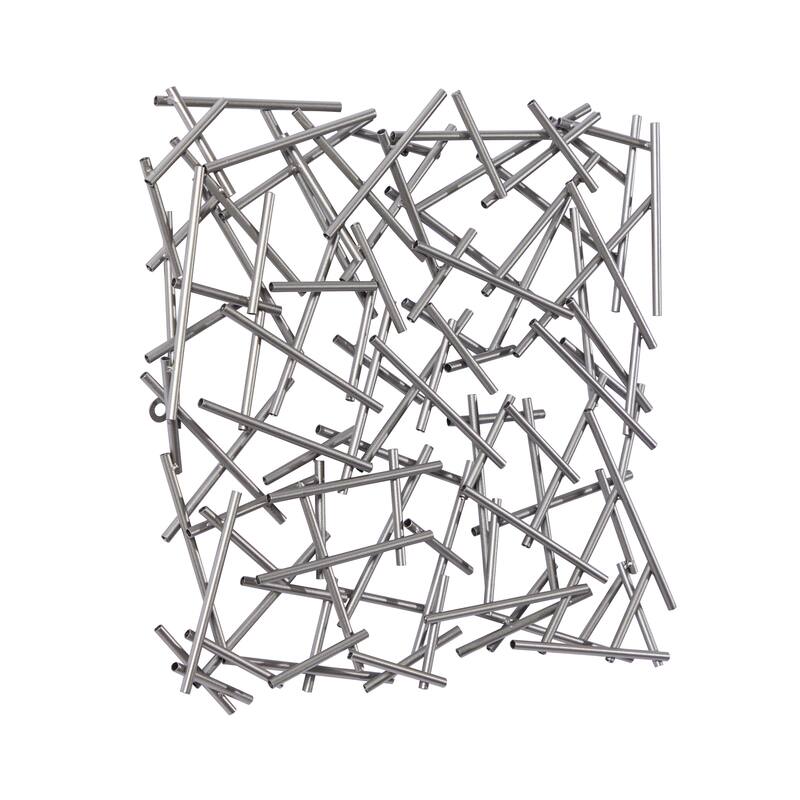 CosmoLiving by Cosmopolitan Brown or Silver Metal Overlapping Lines Geometric Wall Decor