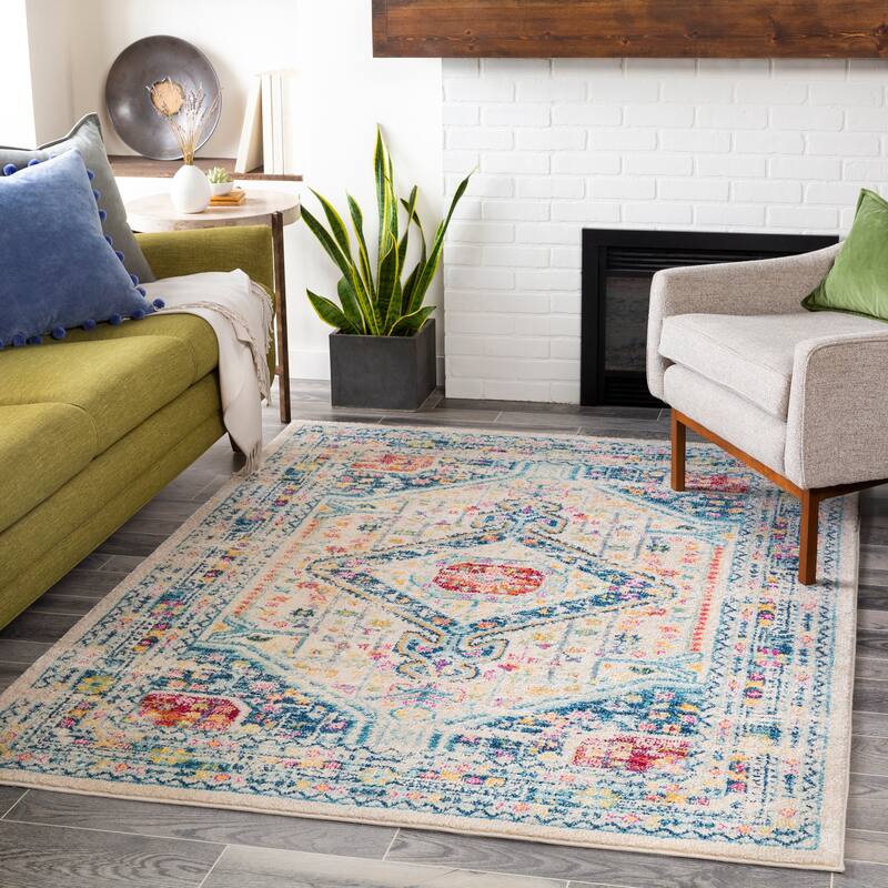 The Curated Nomad Shratton Distressed Persian Medallion Area Rug