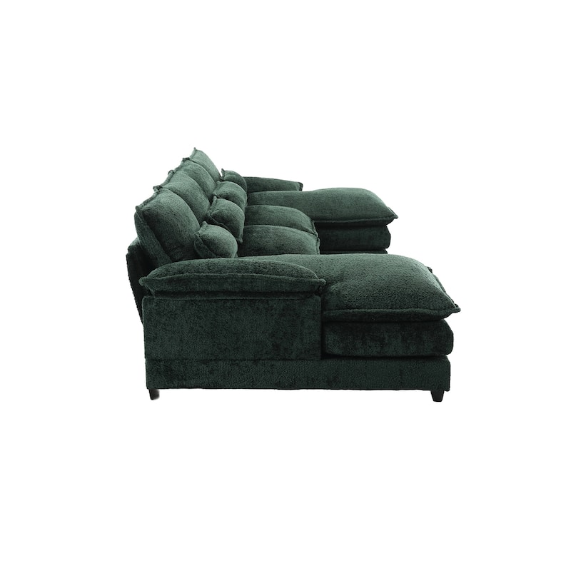 110.63'' U-Shaped 6-Seater Sectional Sofa with Modular Ottomans, Durable Couch for Living Spaces