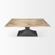 preview thumbnail 6 of 21, Maxton Light Brown Solid Wood w/ Black Iron Pedestal Base Rectangular Dining Table
