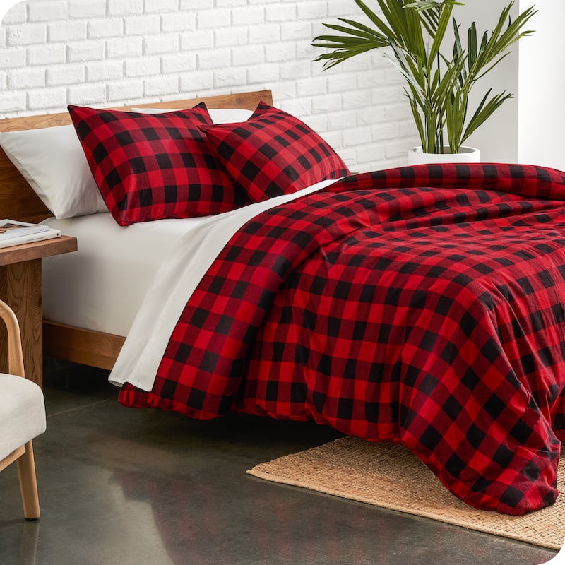 Bare Home Cotton Flannel Duvet Cover and Sham Set