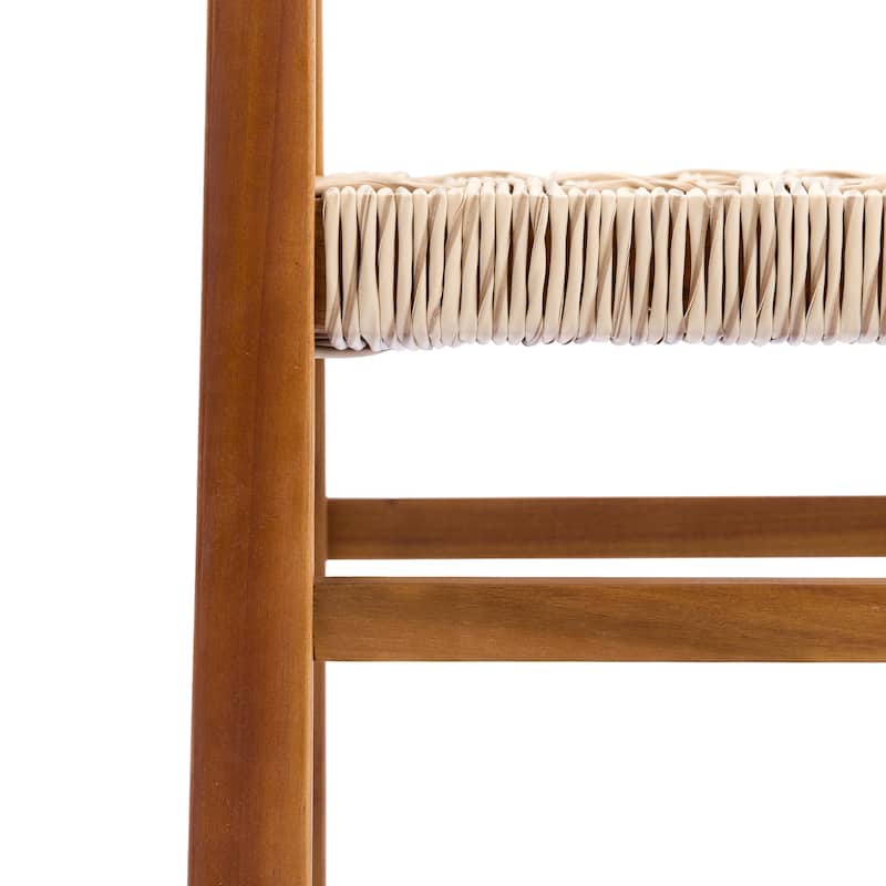 Christopher Knight Home - 5-Piece Dining Set with Acacia Wood Frame & Light Grey Wicker Weave Chairs and Square Table