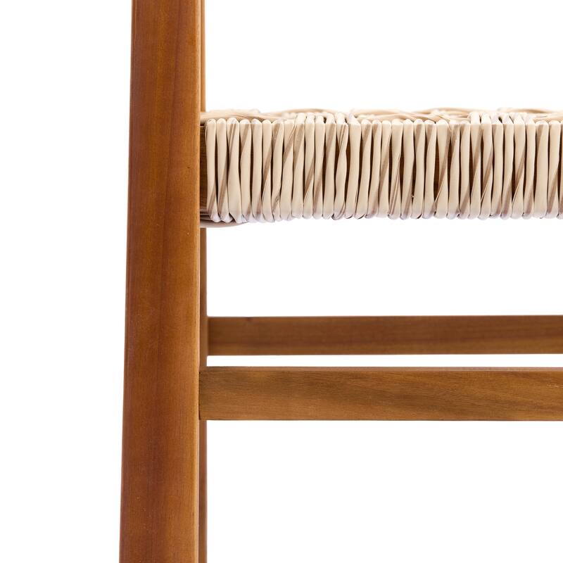 Christopher Knight Home - Acacia Wood Outdoor Patio Dining Chairs with Wicker (Set of 2)