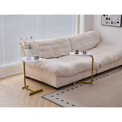 Space-Saving C-Shaped End Table – Perfect for Couches & Beds