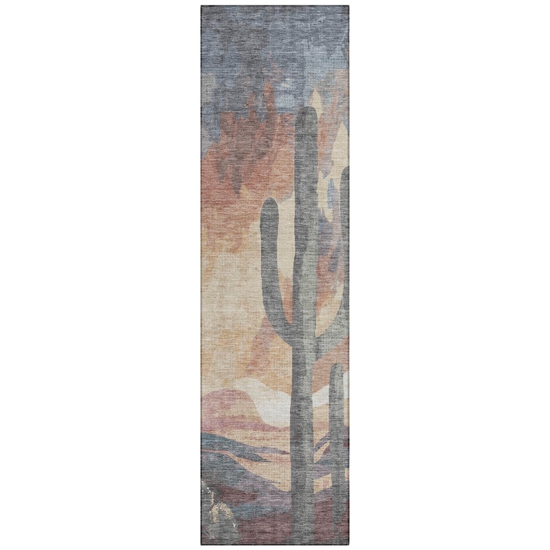 Machine Washable Indoor/ Outdoor Desert Inspiration Chantille Rug