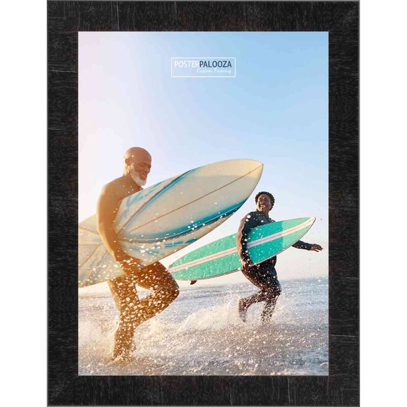 14x17 Contemporary Black Complete Wood Picture Frame with UV Acrylic, Foam Board Backing, & Hardware